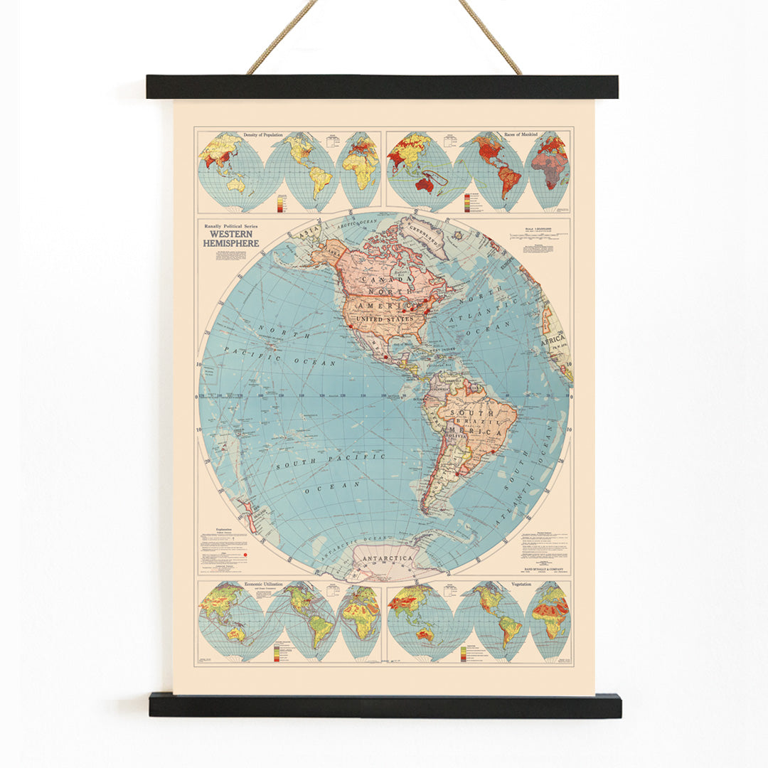 , with wooden magnetic frame on white background