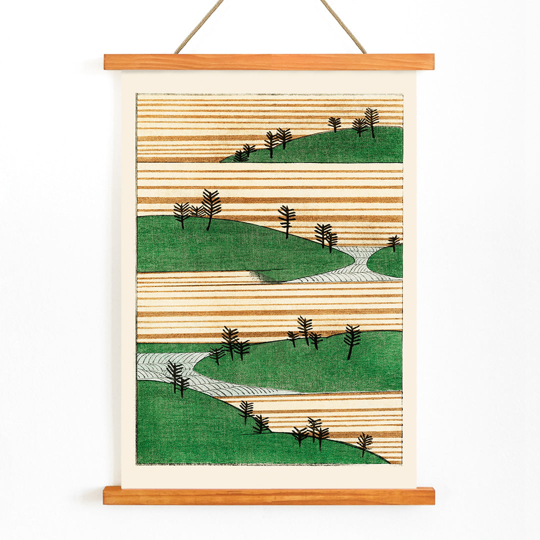 , with wooden magnetic frame on white background