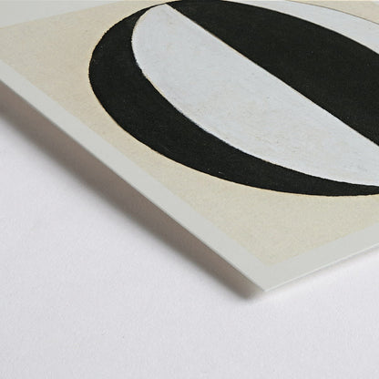 Closeup detail of Abstract artwork The Current Standpoint of the Mahatmas by Hilma Af Klint featuring geometric shapes and a black and white abstract circular design poster