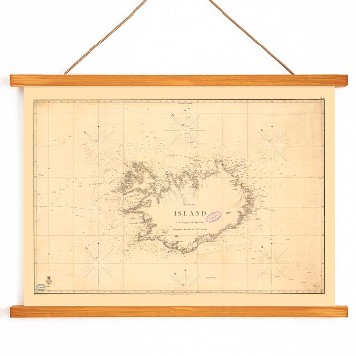 , with wooden magnetic frame on white background