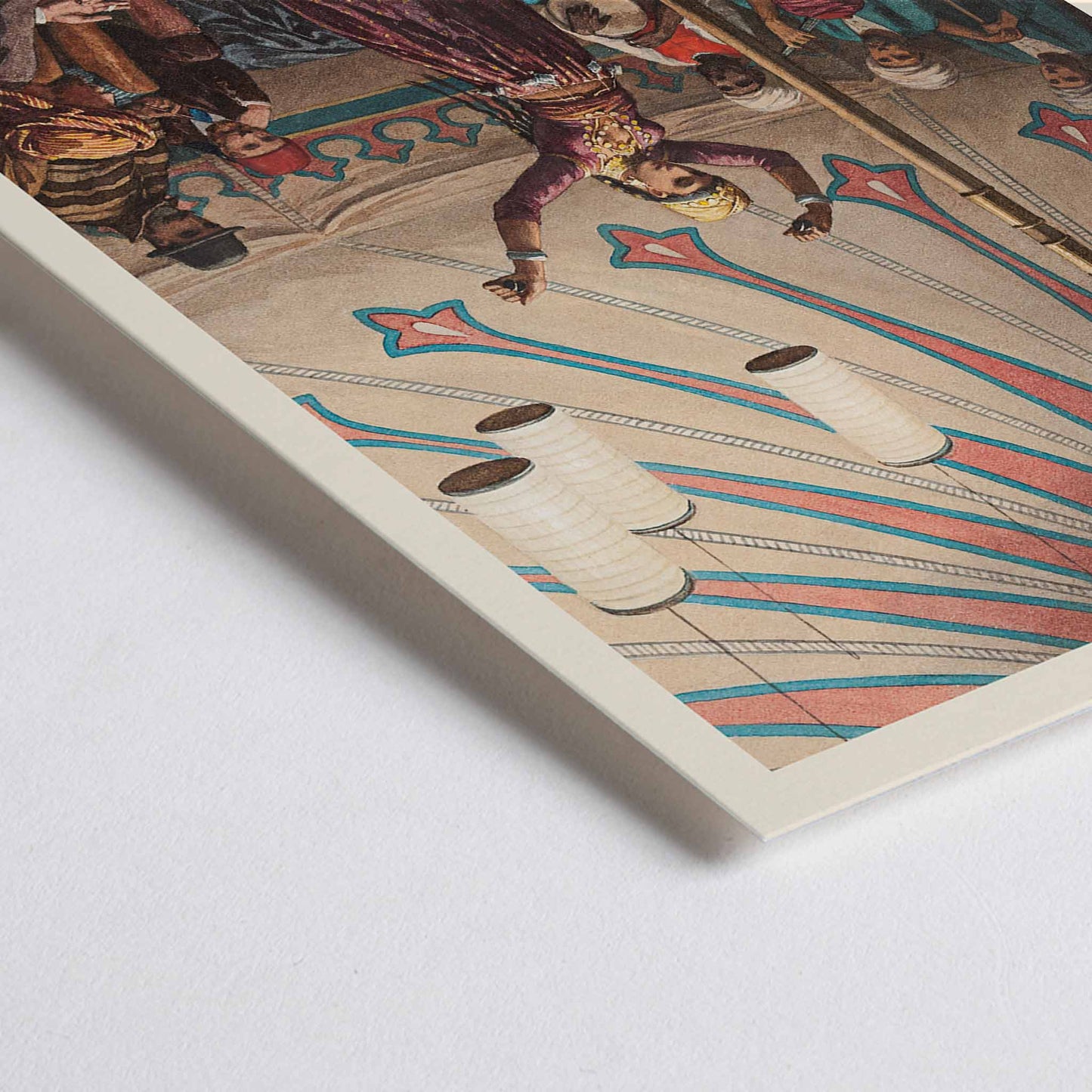 Closeup detail of Egyptian dancer performing in a tent with musicians and spectators poster artwork by Willem de Famars Testas