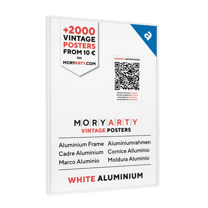 White aluminium picture frame with a minimalist design, clean lines, and a refined finish, suitable for displaying photos or art prints., full front picture